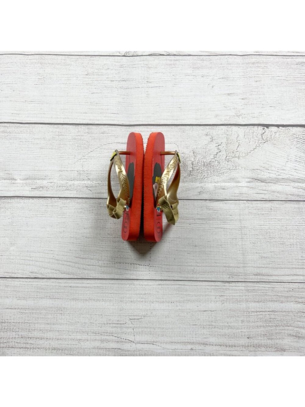 Havaianas Wonder Woman Flip Flops Red Gold Kids Sandals 9-10 - Picture 4 of 5